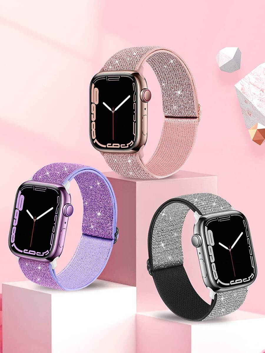 3pcs Glitter Universal Smart Watchband - Multicolor - View 1