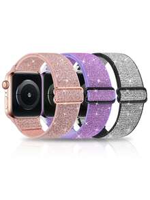 3pcs Glitter Universal Smart Watchband - Multicolor - View 2