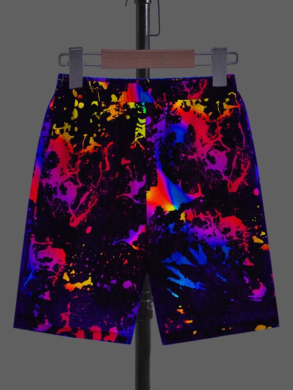 SHEIN Kids HYPEME Boys Reflective Splash Ink Print Shorts | SHEIN USA