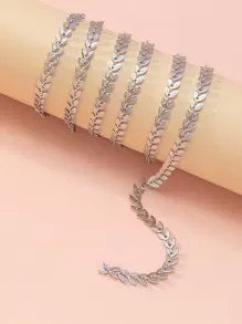 1 dây chuyền DIY thiết kế hình chiếc lá - Bạc - Xem 1