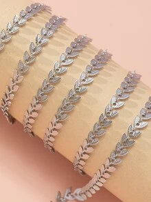 1 dây chuyền DIY thiết kế hình chiếc lá - Bạc - Xem 2