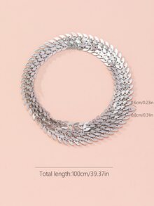 1 dây chuyền DIY thiết kế hình chiếc lá - Bạc - Xem 3