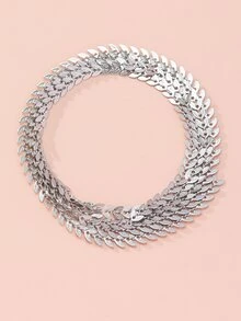 1 dây chuyền DIY thiết kế hình chiếc lá - Bạc - Xem 4