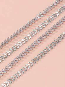 1 dây chuyền DIY thiết kế hình chiếc lá - Bạc - Xem 5