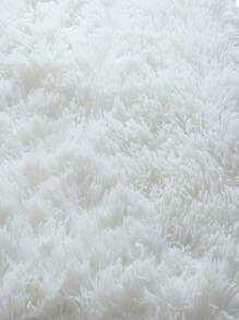 1入組白色毛茸茸極簡滌綸地毯 - 白色 - 查看 7