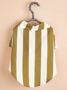1pc Striped Pet Shirt For Cat And Dog For Summer - Khaki - View 5
