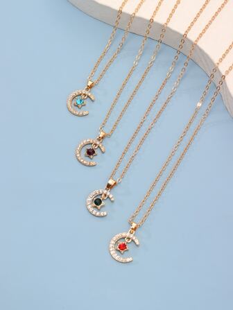 月亮和星星吊墜項鍊