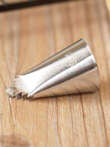 1 pieza Boquilla de tubería de acero inoxidable, punta de tubería de hoja de crema para hornear - Plateado - Ver 6