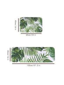 1pc Leaf Print Floor Mat ,Room Decor - Multicolor - View 3