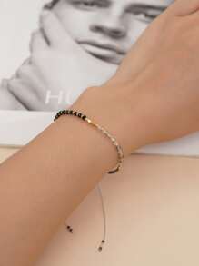 Color Block Beaded String Bracelet - Multicolor - View 3