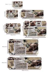1pc Coffee Print Kitchen Rug - Multicolor - View 7