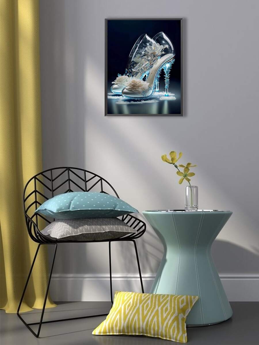 1set PMMA DIY Diamond Painting Without Frame, High Heel Shoes Pattern DIY Diamond Unframed Painting For Home Decor, Gift - Multicolor - View 1