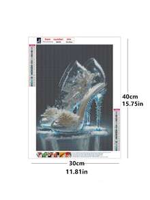 1set PMMA DIY Diamond Painting Without Frame, High Heel Shoes Pattern DIY Diamond Unframed Painting For Home Decor, Gift - Multicolor - View 2