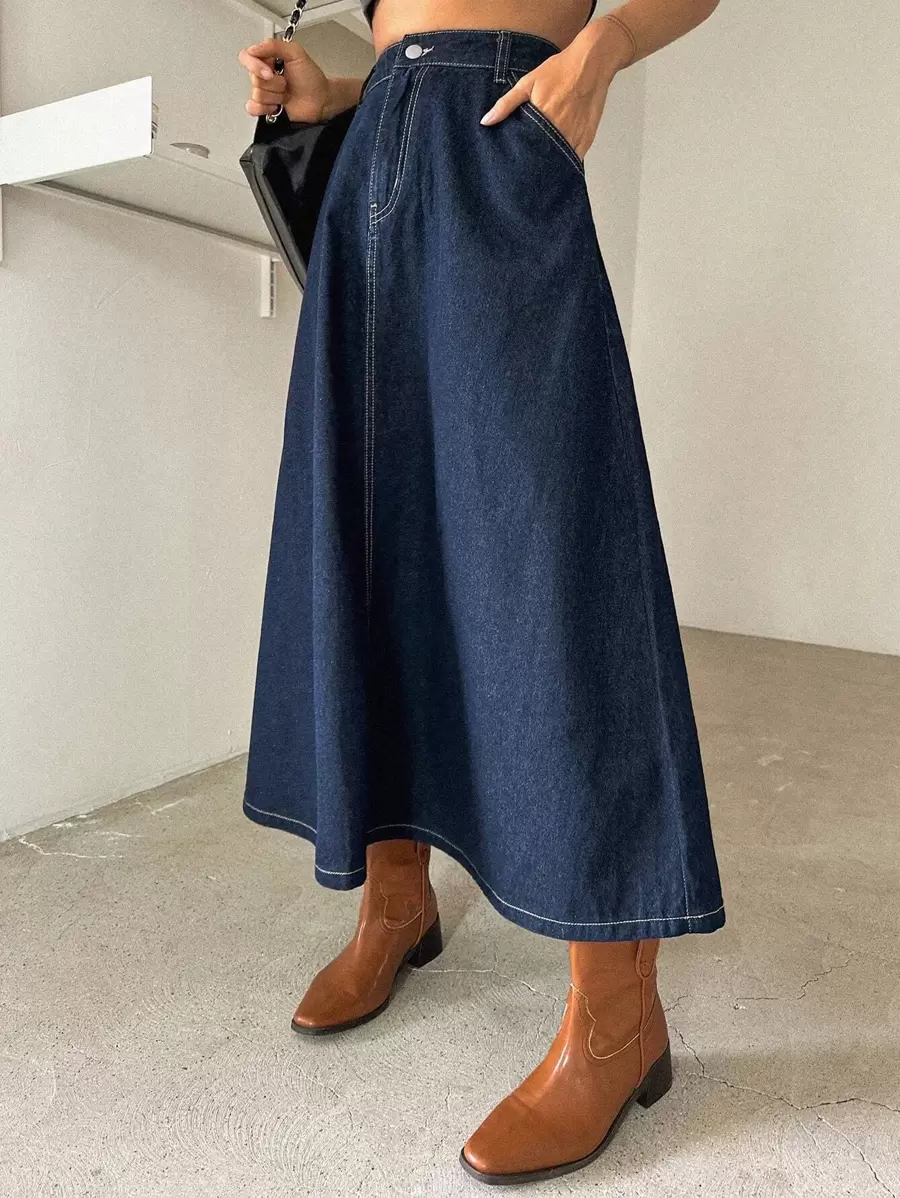 DAZY 斜插口袋牛仔裙