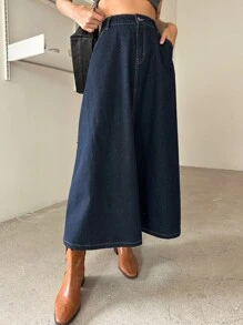 DAZY 斜插口袋牛仔裙