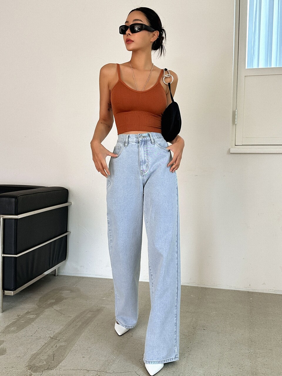 Slant Pocket Straight Leg Jeans