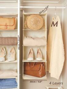 SHEIN Basic living 1 cái Giá treo tủ quần áo 3 kích thước để đựng túi/giày dép/quần áo/mũ trang trí mùa thu trang trí lễ hội trang trí phòng trang trí nhà trang trí mùa thu trang trí phòng ngủ quà tặng giáng sinh cho ngày lễ - Màu be - Xem 4