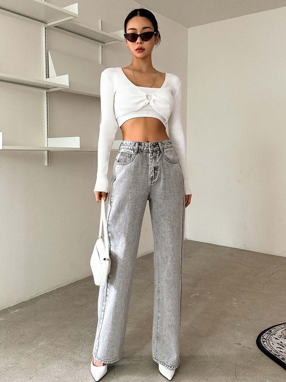 High Waist Straight Leg Jeans