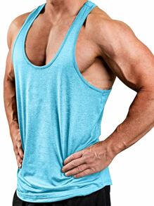 Manfinity Sport PWRUP Men Racerback Sports Tank Top - Blue - View 1