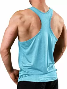 Manfinity Sport PWRUP Men Racerback Sports Tank Top - Blue - View 2