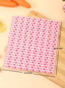 50入組心形圖案羊皮紙空氣炸鍋廚房烘焙紙烤盤墊紙，適用於空氣炸鍋食品烘焙 - 彩色 - 查看 4