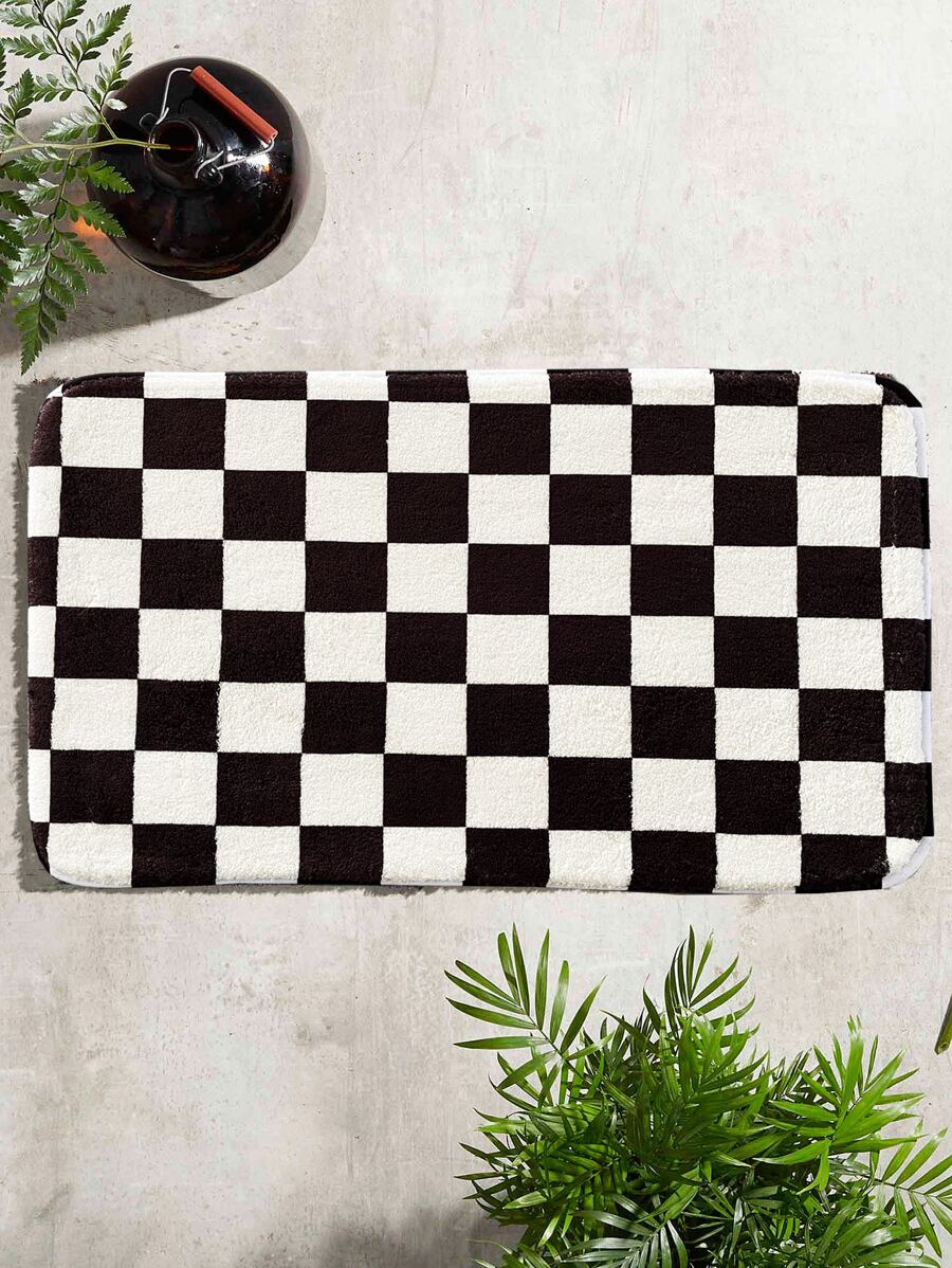 Thảm trải sàn caro đen trắng cổ điển, trang trí nhà cửa - Đen và trắng - Xem 1