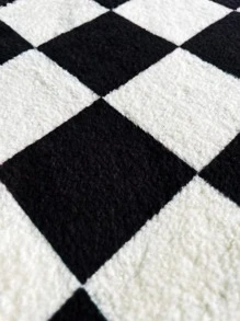 Thảm trải sàn caro đen trắng cổ điển, trang trí nhà cửa - Đen và trắng - Xem 3