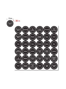 4 piezas Condimento Pegatina & 1 pieza simple papel Botella Pegatina para cocina - Negro - Ver 5