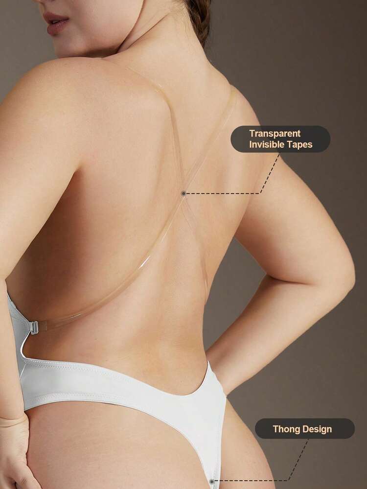 1 pieza Body sexy para mujer con control de abdomen y espalda descubierta - Blanco - Añade 5