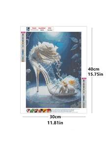 1set PMMA DIY Diamond Painting Without Frame, High Heel Shoes Pattern DIY Diamond Unframed Painting For Home Decor, Gift - Multicolor - View 2