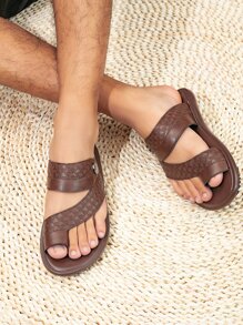 男士風格舒適休閒阿拉伯拖鞋 - 咖啡棕 - 查看 6