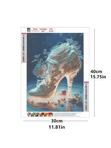 1set PMMA DIY Diamond Painting Without Frame, High Heel Shoes Pattern DIY Diamond Unframed Painting For Home Decor, Gift - Multicolor - View 2