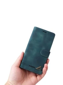 翻盖式PU手机壳 - 軍綠色 - 查看 2