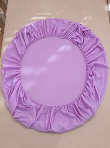 1 Tấm Đồng Bằng Được Trang Bị, Vải Màu Tím Hiện Đại Được Trang Bị Tấm Đáy Cho Gia Đình - Màu tím hoa cà - Xem 7