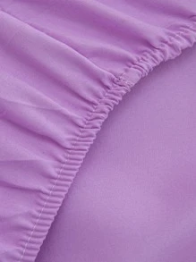 1 Tấm Đồng Bằng Được Trang Bị, Vải Màu Tím Hiện Đại Được Trang Bị Tấm Đáy Cho Gia Đình - Màu tím hoa cà - Xem 9