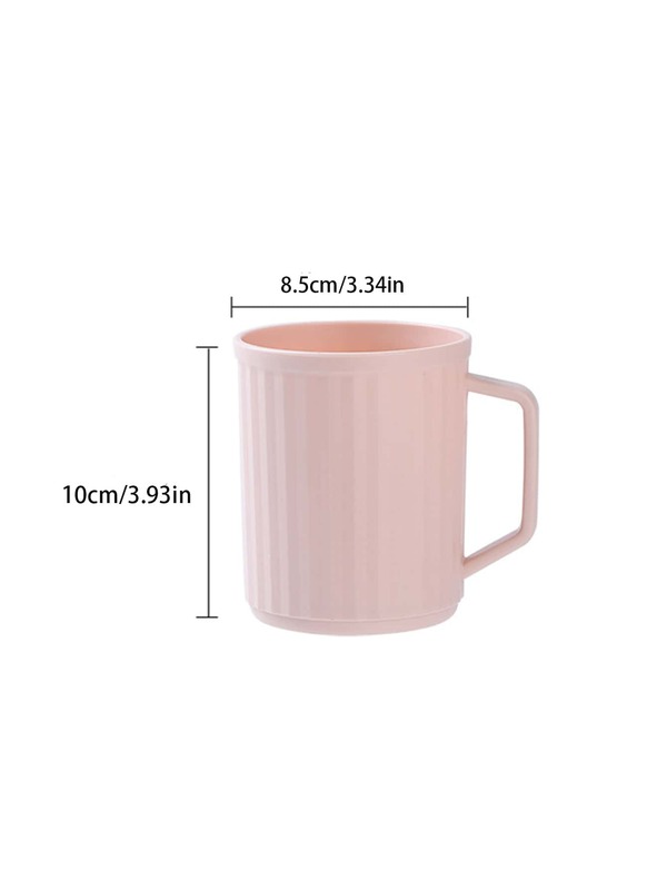 1pc Solid Color Gargle Cup, Pink Plastic Bathroom Tumbler For Bathroom