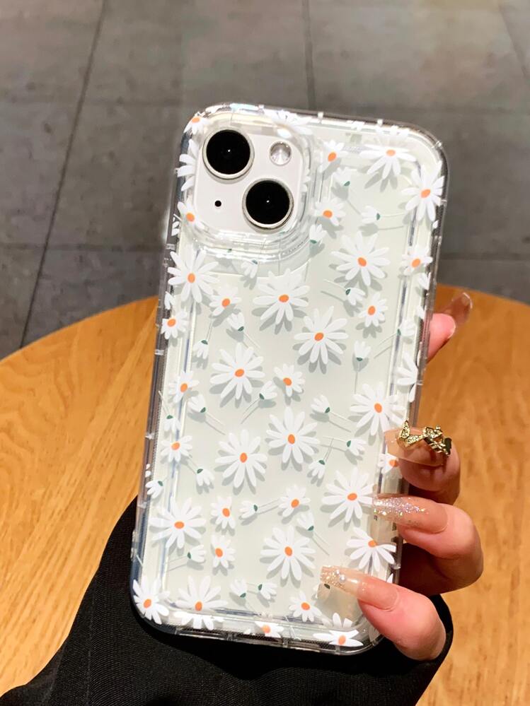 Funda de celular transparente con patrón de flor - Multicolor - Añade 2