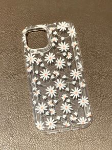 Flower Pattern Clear Phone Case - Multicolor - View 3