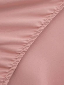 1pc Solid Color Dusty Pink Washable Fitted Sheet, Modern Soft Fitted Bottom Sheet For Bedroom - Dusty Pink - View 7
