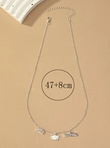 專業帽子墜飾項鍊 - 銀色 - 查看 4