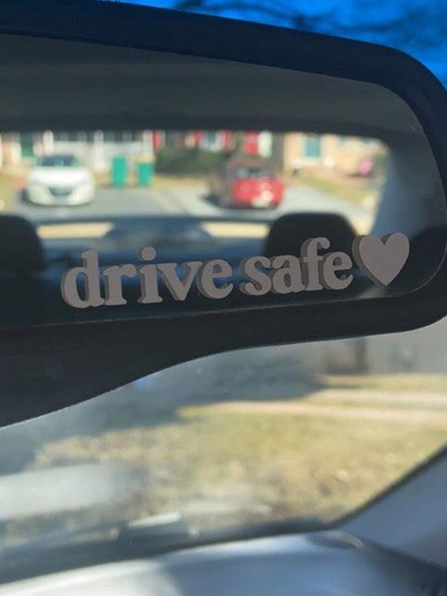 1 hoja Adhesivo para coche con estampado de letra - Blanco - Ver 1