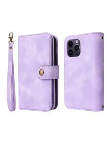 Flip PU Phone Case With Lanyard