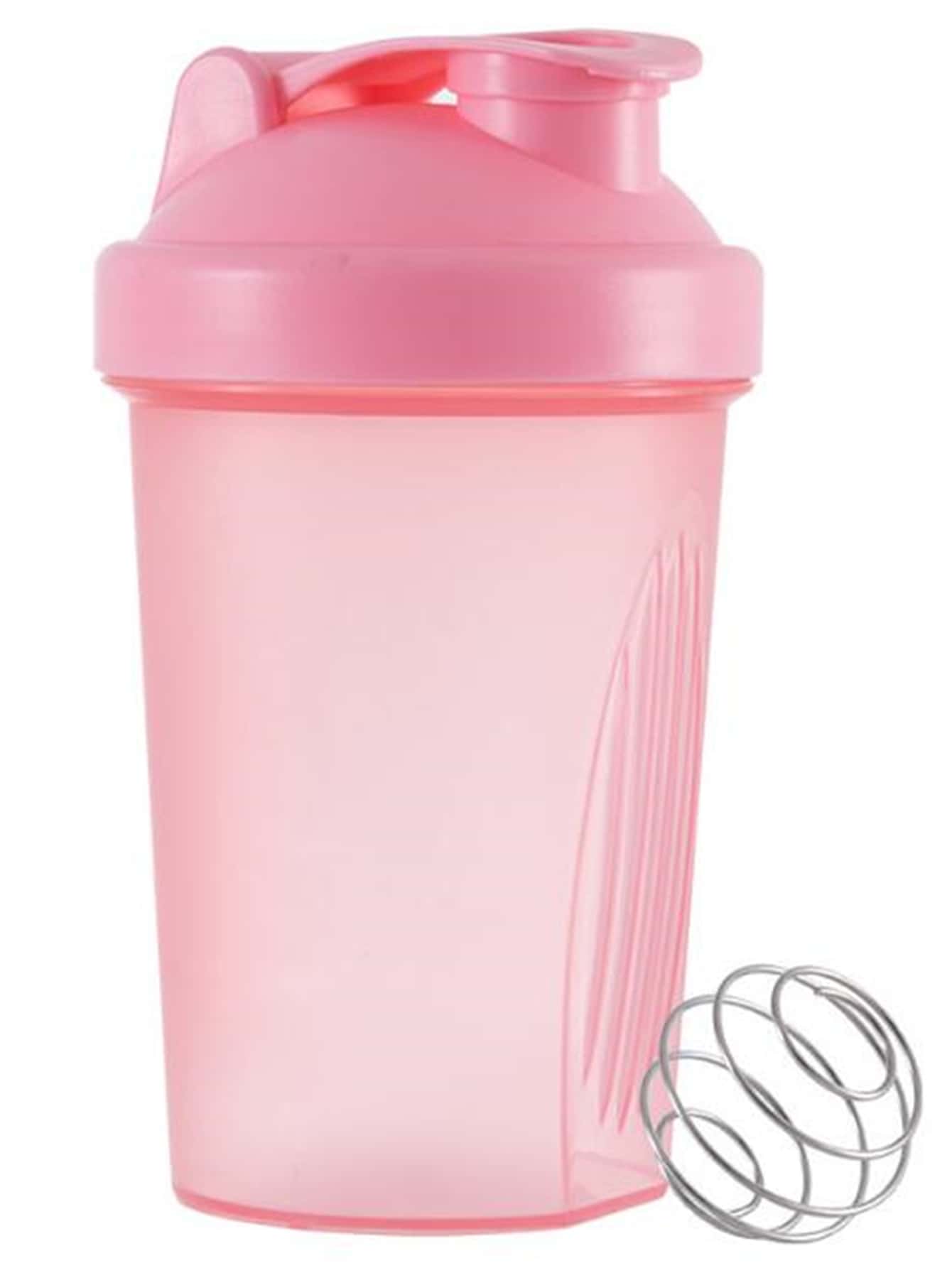 1 件 400ml 塑料摇摇杯，日常粉色便携式防滑摇摇杯，适用于室内外运动运动水壶，户外水壶