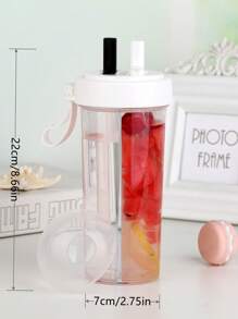 Botella con pajita - Blanco - Ver 2