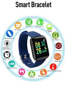 1pc Black Silicone Strap Sporty Heart Rate Monitoring And Pedometer Multi-Function Square Smart Watch & 2pcs Replacement Silicone Strap, Compatible With Androids IOS Compatible With IPhone