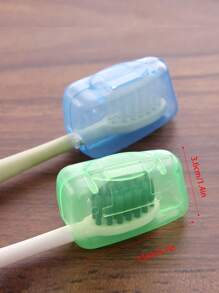 1 pieza de cubierta de cabeza de cepillo de dientes portátil transparente, Mini tapa de cepillo de dientes de plástico Simple para viajes - Multicolor - Ver 4