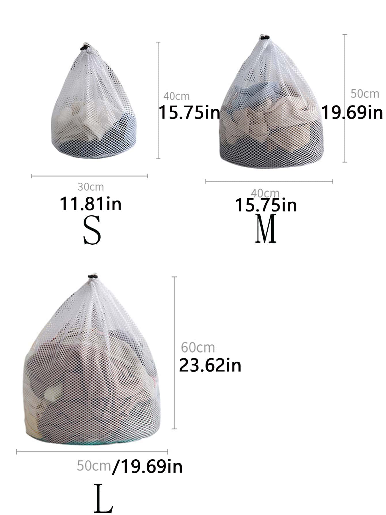 1pc Coarse Mesh Laundry Bag With Drawstring Closure For Lingerie And