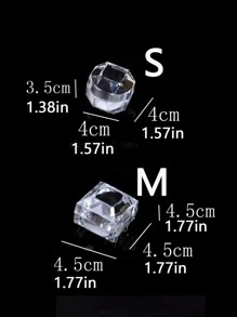 1 pieza Caja de almacenamiento de joya transparente en forma geométrica - Negro - Ver 2
