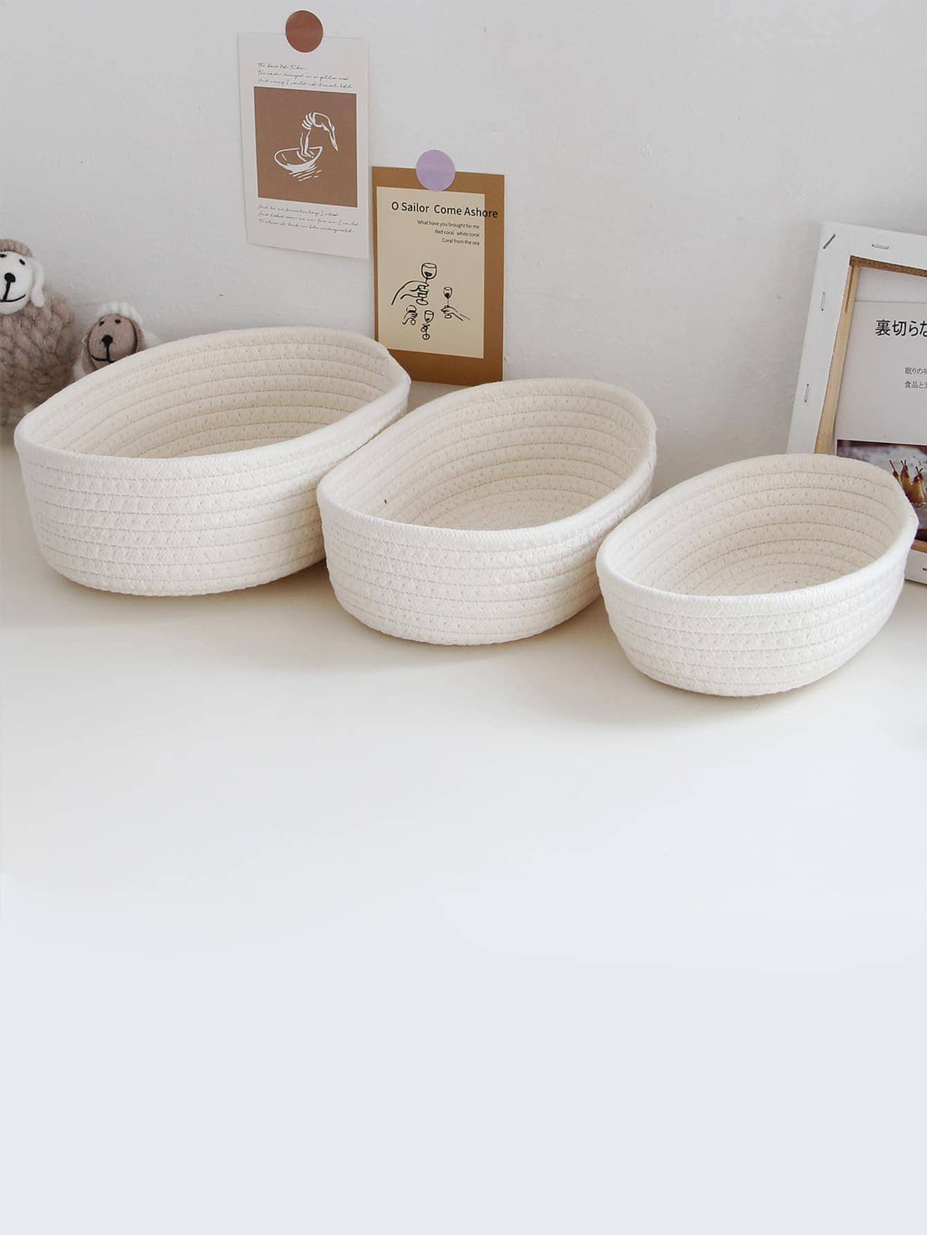 1入組素色書桌收納盒 - 米色 - 查看 1