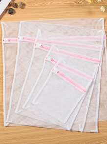 1 pieza Bolsa de lavandería de malla - Blanco - Ver 2